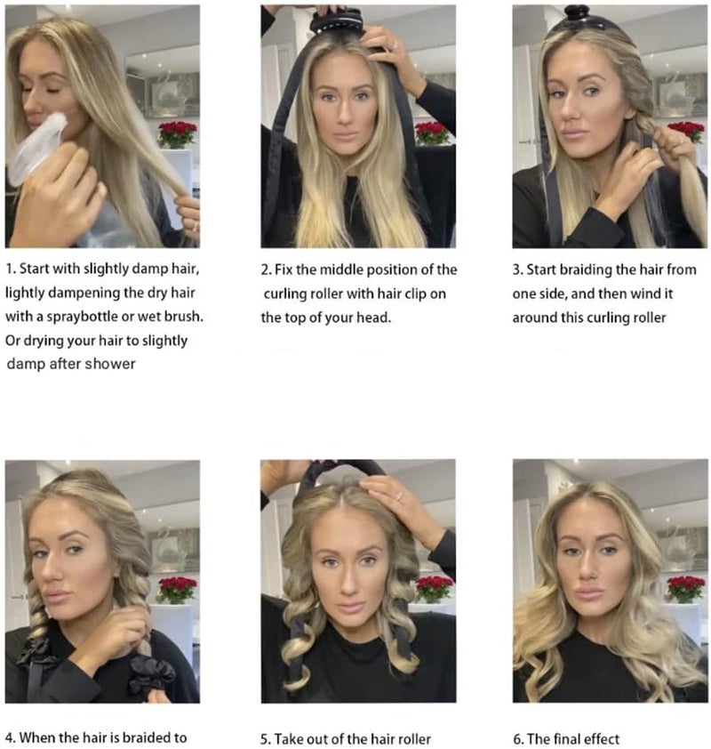 ALKAYAN Heatless Curling Rod Headband No Heat Silk Ribbon Curling Rod Hair Roller Cur... - Image 3