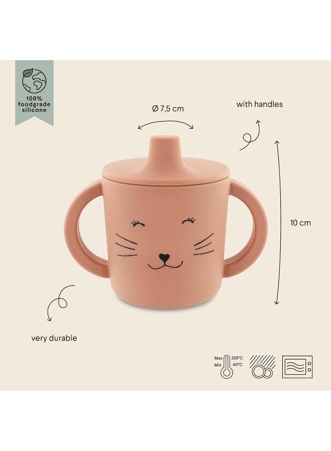 Trixie Mrs Cat Sippy Cup - 4m+ - 100% Food Grade Silicone - Pink - Image 3