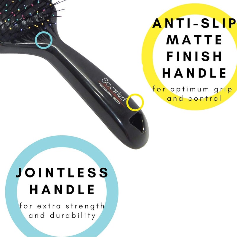 Scarlet Line Professional Styler Detangling Hair Brush Tangle Tamer Detangler for Wet n Dry Hair Tangle Teaser Comb Brush Paddle Detangler Brush - Image 4
