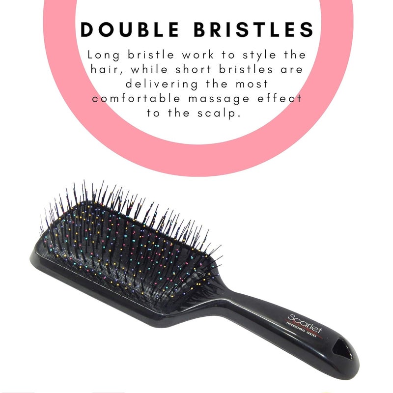Scarlet Line Professional Styler Detangling Hair Brush Tangle Tamer Detangler for Wet n Dry Hair Tangle Teaser Comb Brush Paddle Detangler Brush - Image 2
