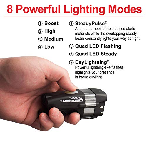 CYGOLITE Dash Pro 600 Lumen Headlight & Hotrod 50 Lumen Tail Light USB Rechargeable Bicycle Light Combo Set - Image 4