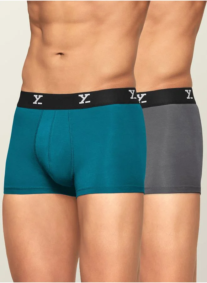XYXX Pack of 2 - Logo Waistband Detail Trunks by Styli