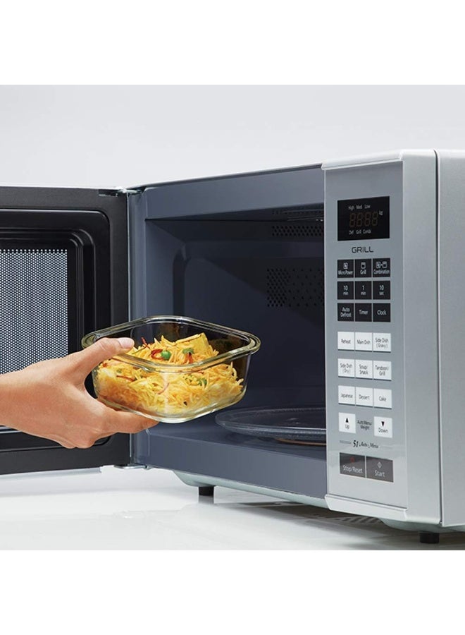 BOROSIL Prime Glass Lunch Box Set Of 2, 400 Ml, Round, Microwave Safe Office Tiffin, Blue, Transparent - Image 5