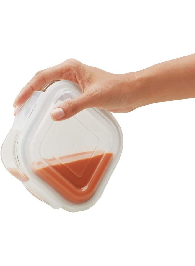 BOROSIL Prime Glass Lunch Box Set Of 2, 400 Ml, Round, Microwave Safe Office Tiffin, Blue, Transparent - Image 4