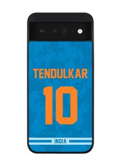 Rugged Black Edge Case for Google Pixel 6 5G, Slim fit Soft Case Flexible Rubber Edges Thin Cover - Player Name - Sachin Tendulkar, Jersey Number- 10