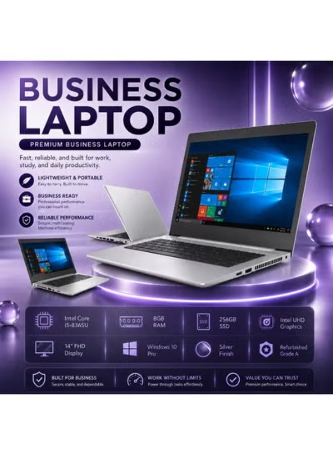 لابتوب 14 بوصة شاشة FHD بمعالج i5، رام 8 جيجابايت وهارد 256 جيجابايت SSD مع ويندوز برو - بيجي معاه هدايا مجانية (استاند مكتب، ماوس، وشنطة) - Image 2