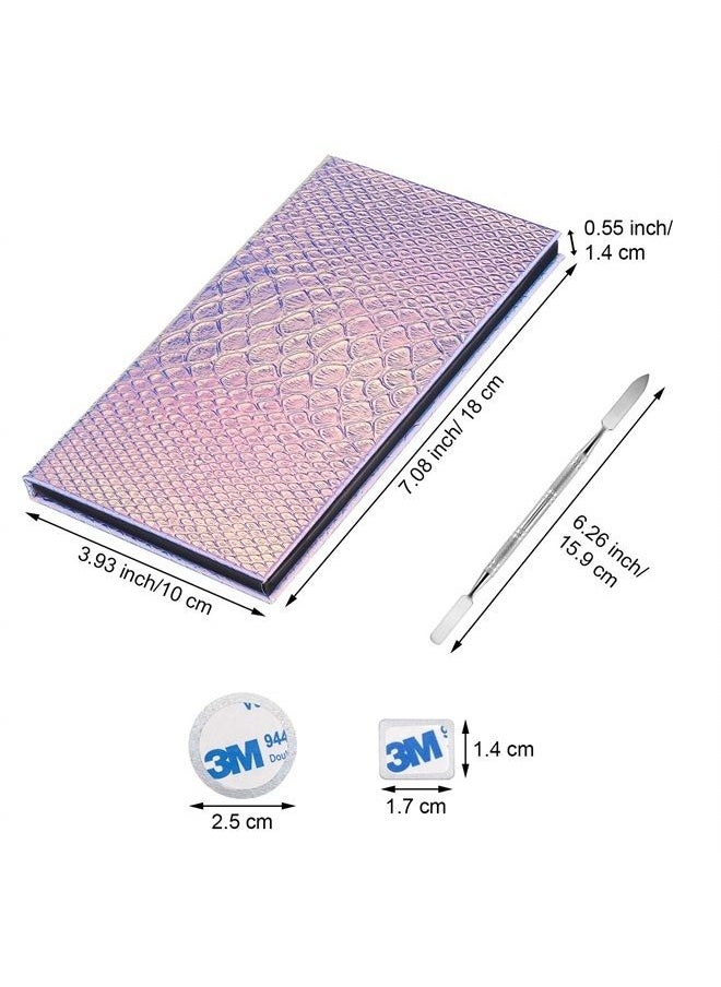 Sumind - Empty Makeup Eyeshadow Palette Set 1 Magnetic Empty Palette with 1 Depotting Spatula and 30 Pieces Adhesive Empty Palette Metal Stickers Empty Palette Kit for Makeups (Rectangle) - Image 1