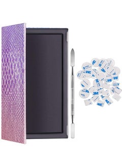 Empty Makeup Eyeshadow Palette Set 1 Magnetic Empty Palette with 1 Depotting Spatula and 30 Pieces Adhesive Empty Palette Metal Stickers Empty Palette Kit for Makeups (Rectangle)