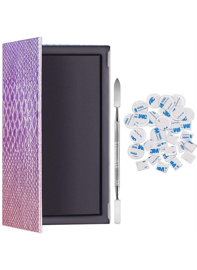 Sumind - Empty Makeup Eyeshadow Palette Set 1 Magnetic Empty Palette with 1 Depotting Spatula and 30 Pieces Adhesive Empty Palette Metal Stickers Empty Palette Kit for Makeups (Rectangle) - Image 1