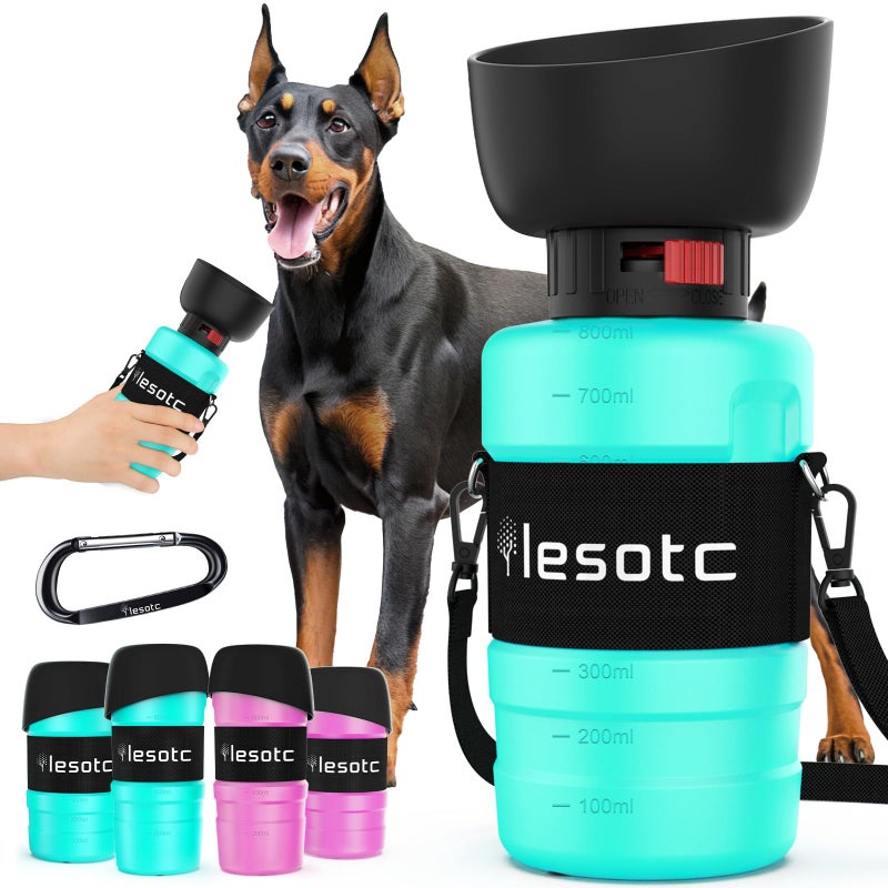 lesotc Dog Water Bottle, Portable Dog Water Dispenser, Leak Proof Dog Travel Water Bottle Pet Water Bottle for Outdoor Walking, Hiking, Travel, BPA-Free, Lightweight - Image 1