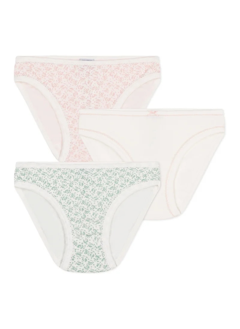 Petit Bateau Set of 3 children's floral cotton panties