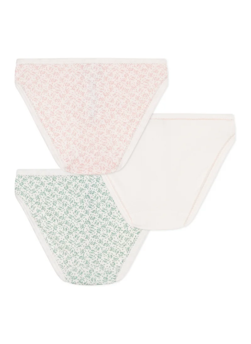 Petit Bateau Set of 3 children's floral cotton panties