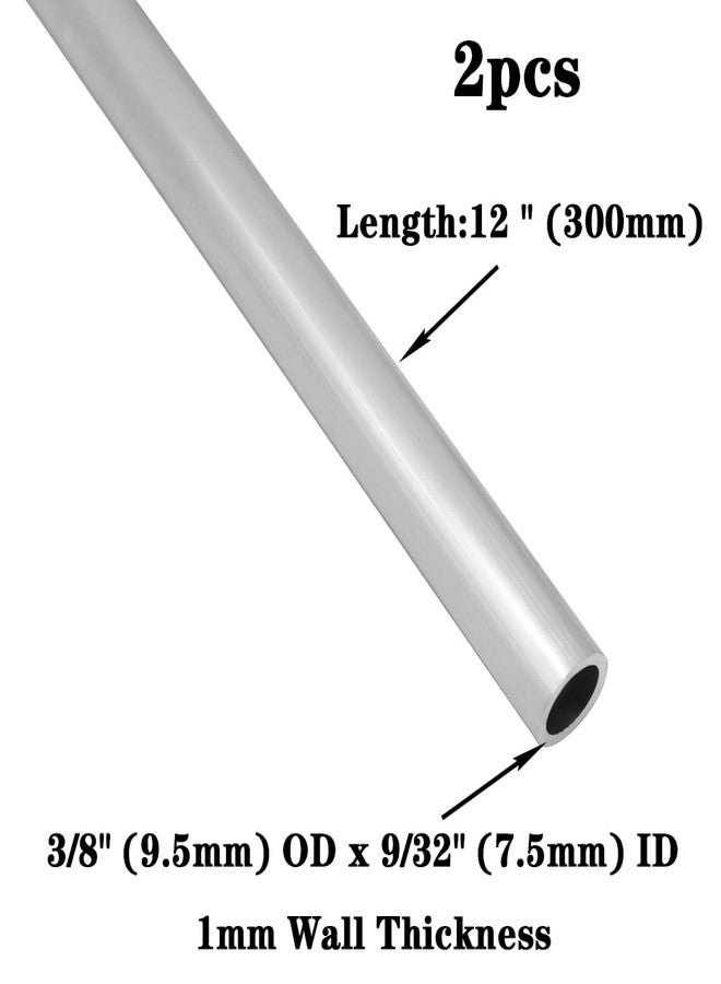 JoyTube أنبوبان من الألومنيوم 6061 من جوي تيوب، قطر خارجي 9.5 مم (3/8 بوصة) وقطر داخلي 7.5 مم (9/32 بوصة)، طول 12 بوصة، سمك جدار 1 مم، أنبوب دائري مستقيم غير ملحوم، مناسب للصناعة، أعمال النجارة، الديكور، والحرف اليدوية. - Image 2