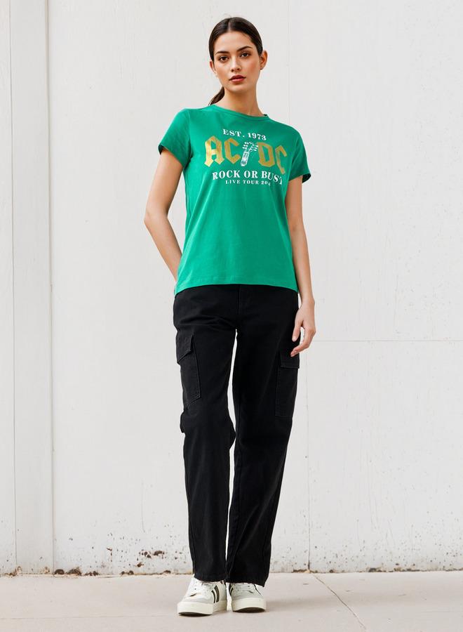 SP Characters AC/DC Print T-shirt with Crew Neck - Image 2