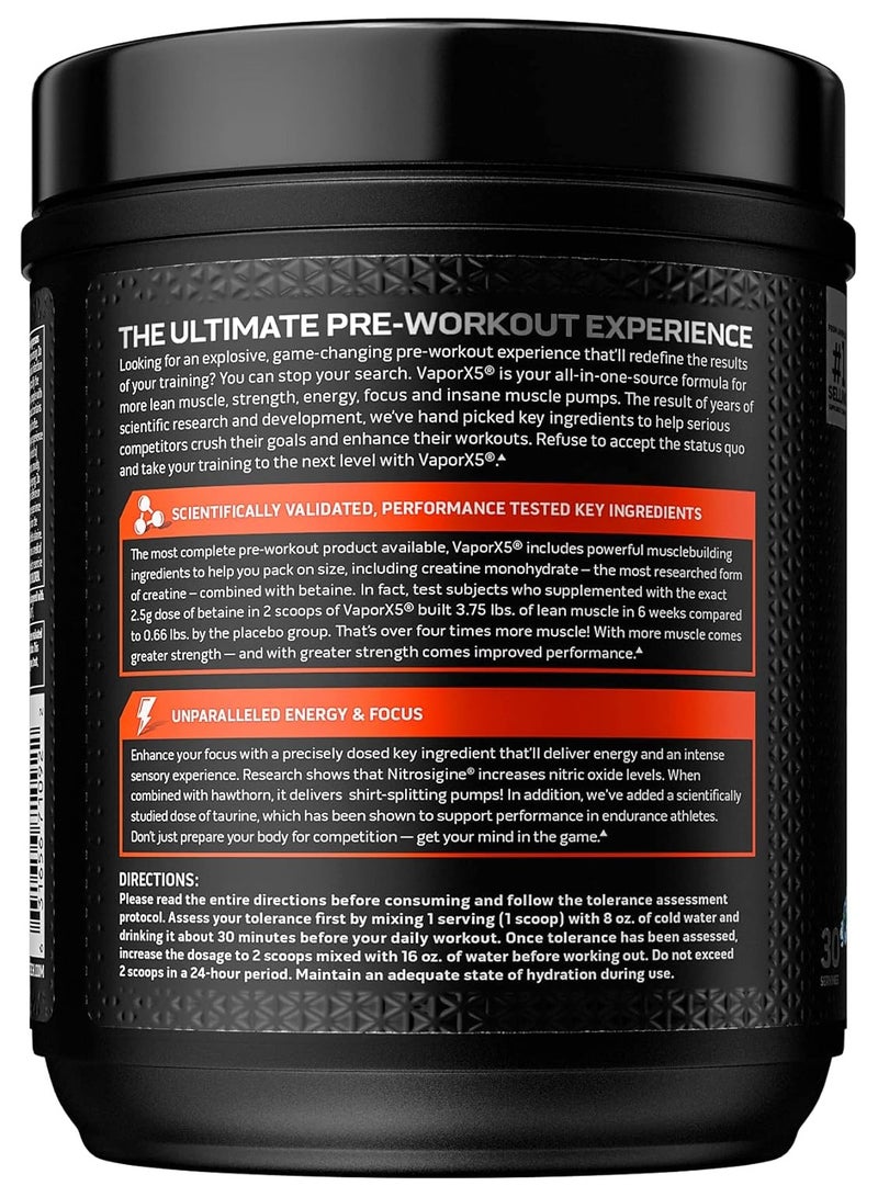 MuscleTech Vapor X5 Pre Workout Powder Explosive Energy And Performance Blue Razz Freeze 266 G - Image 5