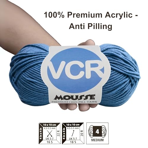VCR 4ply Bright Peacock Yarn, 100 Grams Hank, 190 Meters Length, Acrylic Ball for Crochet and Knitting, Soft Crosia Threads, Pack of 1 Yarn, Suitable for DIY Crafts - Image 3
