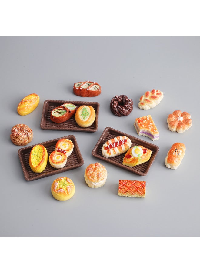 Mini Bread Rack Miniature Simulation Bread Food Play Dessert Model Ornaments Resin Food Children's Play Toys-Color:Xy6-one Bread  - Image 3