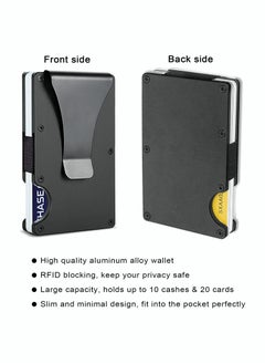 Excefore Minimalist Wallet for Men and Women Front Pocket Wallet RFID Blocking Anti-Theft Slim Aluminum Wallet With Money Clip Credit Card ID Card Passport Holder Elegant Durable Metal Wallet  - Image 5
