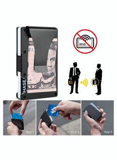 Excefore Minimalist Wallet for Men and Women Front Pocket Wallet RFID Blocking Anti-Theft Slim Aluminum Wallet With Money Clip Credit Card ID Card Passport Holder Elegant Durable Metal Wallet  - Image 4
