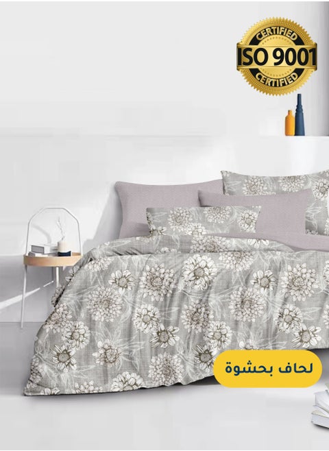 Microfiber Printed Comforter Sets, Fits 120 x 200 cm Single Size Bed, 4 Pcs, With Soft Filling, Celine Series