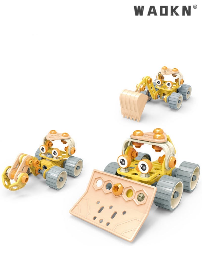 WAOKN Take Apart Toys STEM Building Set Assemblable Toy Engineering Vehicle Set,Educational Engineering DIY Construction Blocks Set with Boys and Girl, Preschool Educational Learning Toy - Image 3