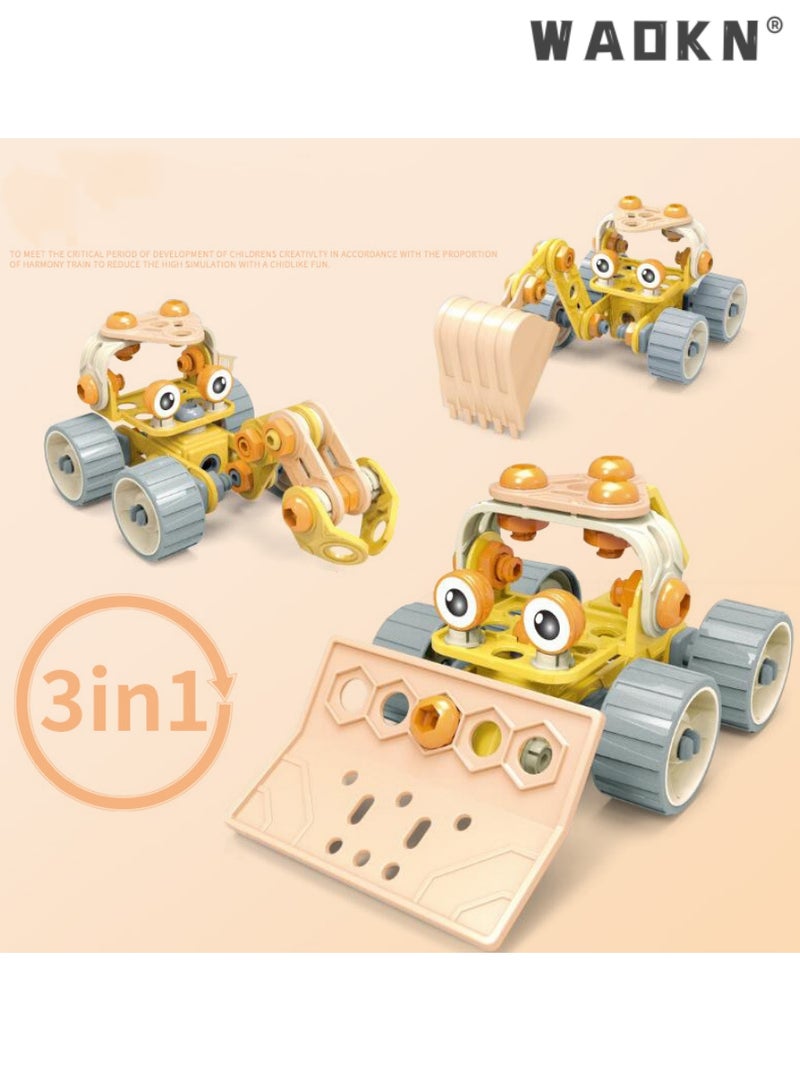 WAOKN Take Apart Toys STEM Building Set Assemblable Toy Engineering Vehicle Set,Educational Engineering DIY Construction Blocks Set with Boys and Girl, Preschool Educational Learning Toy - Image 2