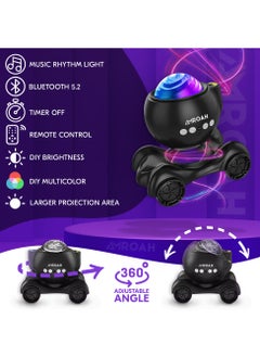 AMROAH Galaxy Projector, Star Projector Built-in Bluetooth Speaker Remote Control 360°Adjustable Design Night Light Projector for Kids Adults White Noise Aurora Projector for Home Decor/Relaxation/Music/Gift  - Image 2