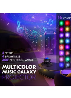 AMROAH Galaxy Projector, Star Projector Built-in Bluetooth Speaker Remote Control 360°Adjustable Design Night Light Projector for Kids Adults White Noise Aurora Projector for Home Decor/Relaxation/Music/Gift  - Image 3