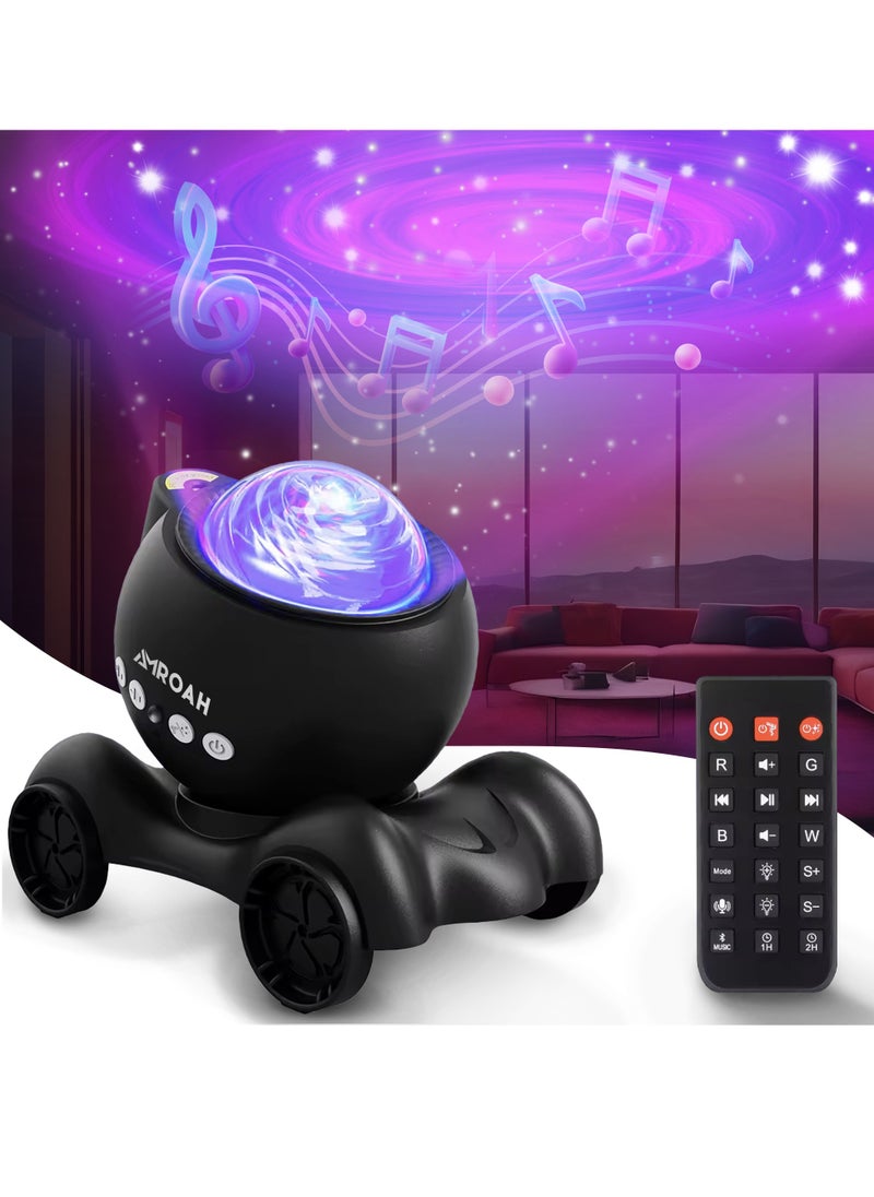 AMROAH - Galaxy Projector, Star Projector Built-in Bluetooth Speaker Remote Control 360°Adjustable Design Night Light Projector for Kids Adults White Noise Aurora Projector for Home Decor/Relaxation/Music/Gift - Image 1