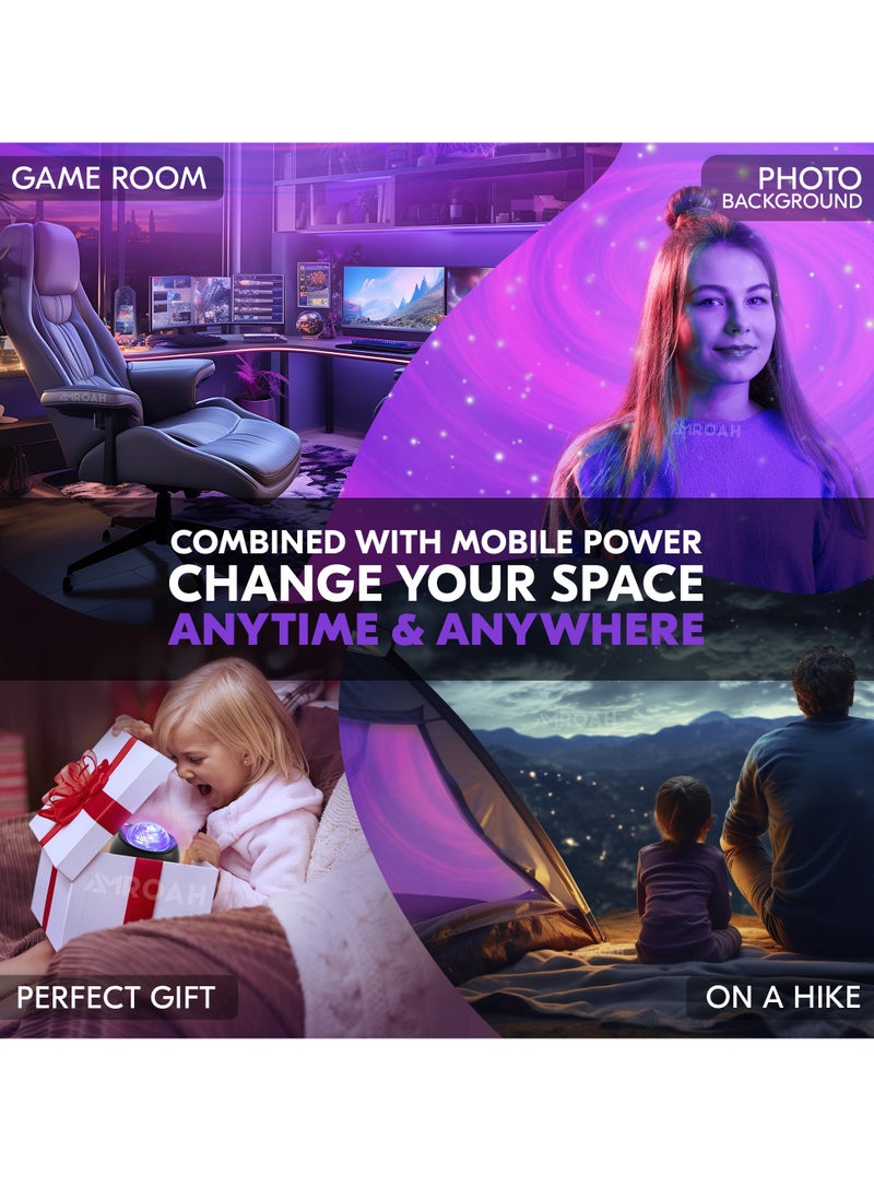 AMROAH - Galaxy Projector, Star Projector Built-in Bluetooth Speaker Remote Control 360°Adjustable Design Night Light Projector for Kids Adults White Noise Aurora Projector for Home Decor/Relaxation/Music/Gift - Image 1