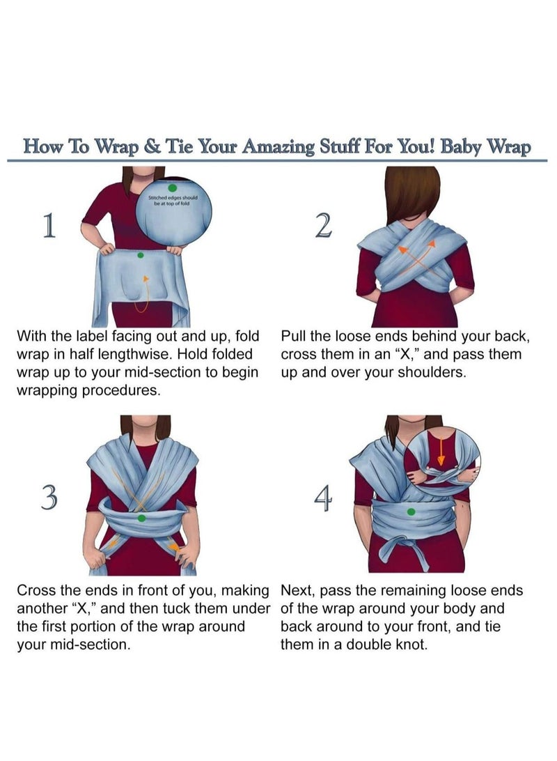 شيلة أطفال النقل ذات غطاء، تستخدم كبطانية للتمريض للأطفال حديثي الولادة والرضع. لونها رمادي. - Image 5