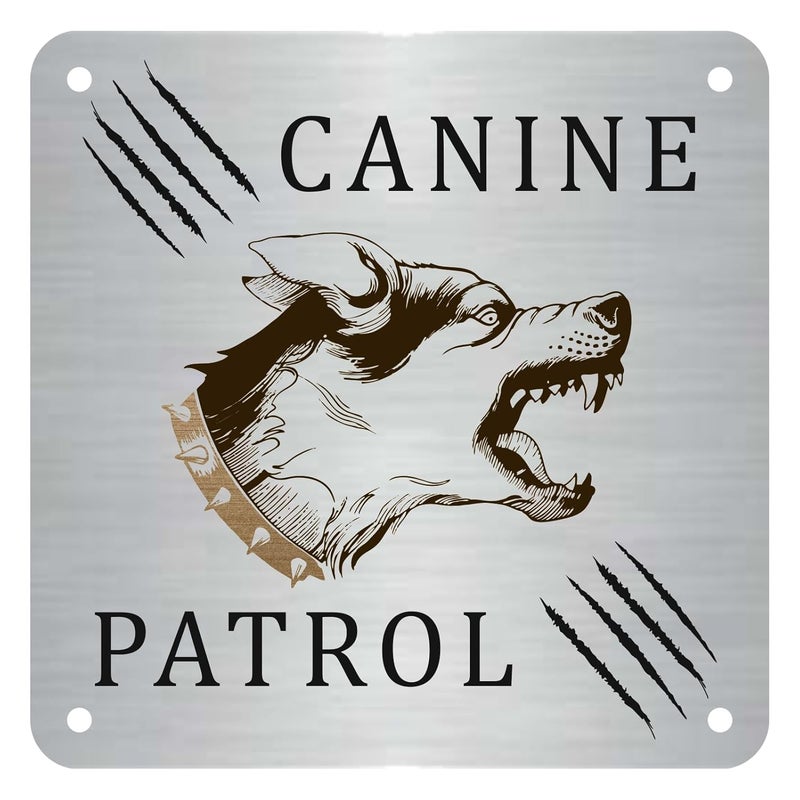 Zouple Beware of Dog Sign, Dobermann, 6x6 Inch, Durable Steel, Dual Mount - Image 1
