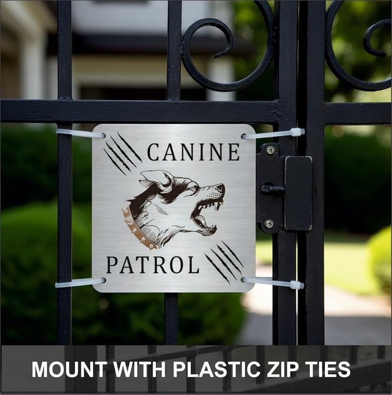 Zouple Beware of Dog Sign, Dobermann, 6x6 Inch, Durable Steel, Dual Mount - Image 3