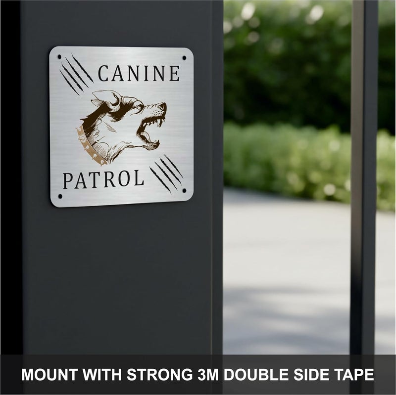 Zouple Beware of Dog Sign, Dobermann, 6x6 Inch, Durable Steel, Dual Mount - Image 2