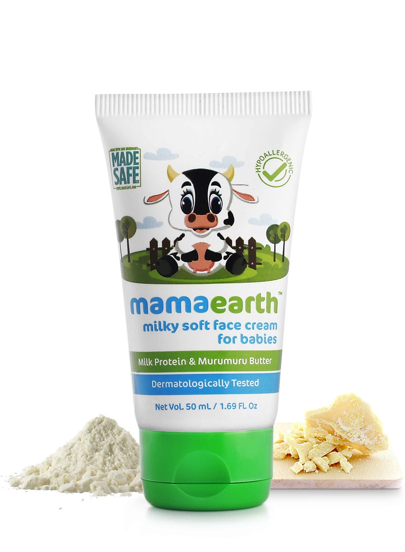 Mamaearth Mamaearth Milky Soft Face Cream For Babies, 60gm contains Murumuru Butter and Milk Protein - Image 1