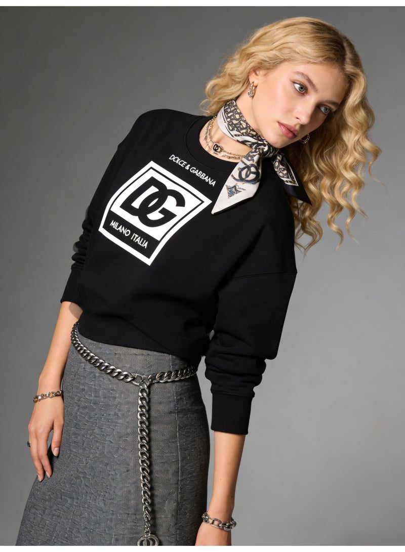 D&G Dolce&Gabbana D&G Big Logo Round Neck Top - Fashionable Oversized DG Logo Pattern Top, Neutral Versatile Hoodie, Suitable for Luxury Casual and Neutral Styles - Image 3