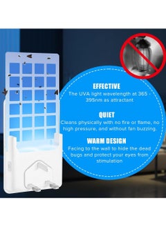 Yakiter Fly Insect Trap with 5Pcs Adhesive Cards, Indoor Gnat Catcher Captures Houseflies, Fruit Flies, and Gnats, Plug-in Moths Killer with Night Light for Buzz-free Home（White）  - Image 5