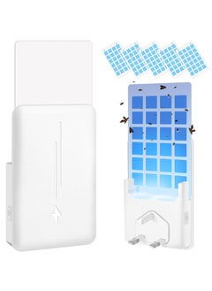 Yakiter Fly Insect Trap with 5Pcs Adhesive Cards, Indoor Gnat Catcher Captures Houseflies, Fruit Flies, and Gnats, Plug-in Moths Killer with Night Light for Buzz-free Home（White）  - Image 1