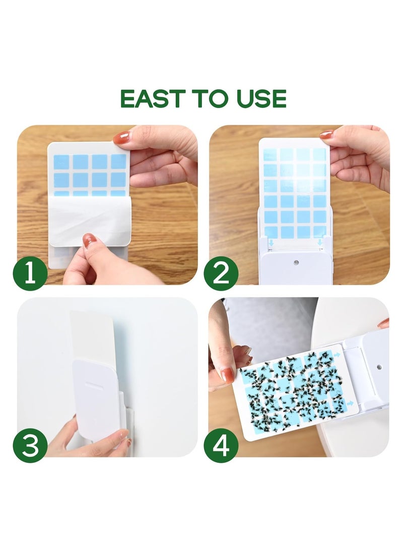 Yakiter Fly Insect Trap with 5Pcs Adhesive Cards, Indoor Gnat Catcher Captures Houseflies, Fruit Flies, and Gnats, Plug-in Moths Killer with Night Light for Buzz-free Home（White）  - Image 4