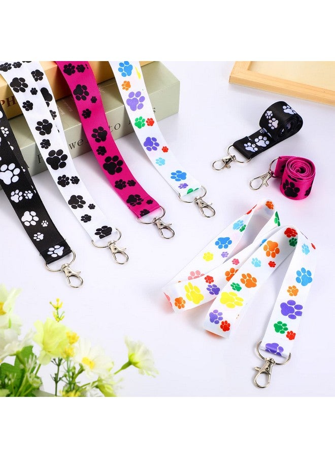 Flutesan 12 Pcs Dog Paw Print Lanyards Keychain Id Badges Holder Cute Dog Lanyards 18.1 Inches Key Neck Chain With Ring For Women Men Teen Adults Office School Supplies 4 Designs - Image 4