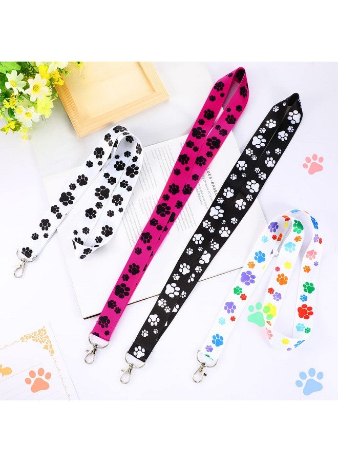 Flutesan 12 Pcs Dog Paw Print Lanyards Keychain Id Badges Holder Cute Dog Lanyards 18.1 Inches Key Neck Chain With Ring For Women Men Teen Adults Office School Supplies 4 Designs - Image 5