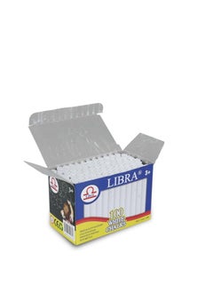 Libra Dustless White Chalks |Smooth Writting Calcium Chalks Non Brittle 100 Pieces Box  - Image 2