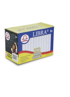 Libra Dustless White Chalks |Smooth Writting Calcium Chalks Non Brittle 100 Pieces Box  - Image 3