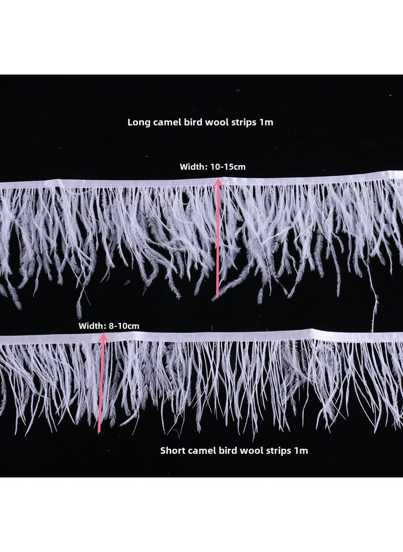 DIY Handcraft Feather Set for Traditional Apparel Short Ostrich Wool Treaty 1 m