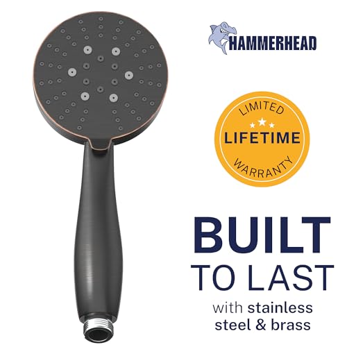 HammerHead Showers Solid Metal 3Spray Hand Held Shower Head Oil Rubbed Bronze Select from Wide Massage and Mist Sprays 25 GPM High Flow Handheld Showerhead Made from 304 Stainless Steel - Image 3