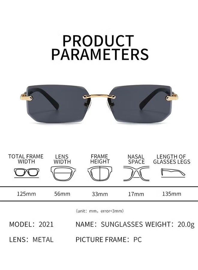 JS New Rimless Fashion Trend Sunglasses Personalized Sunglasses UV Protection Unisex - Image 2
