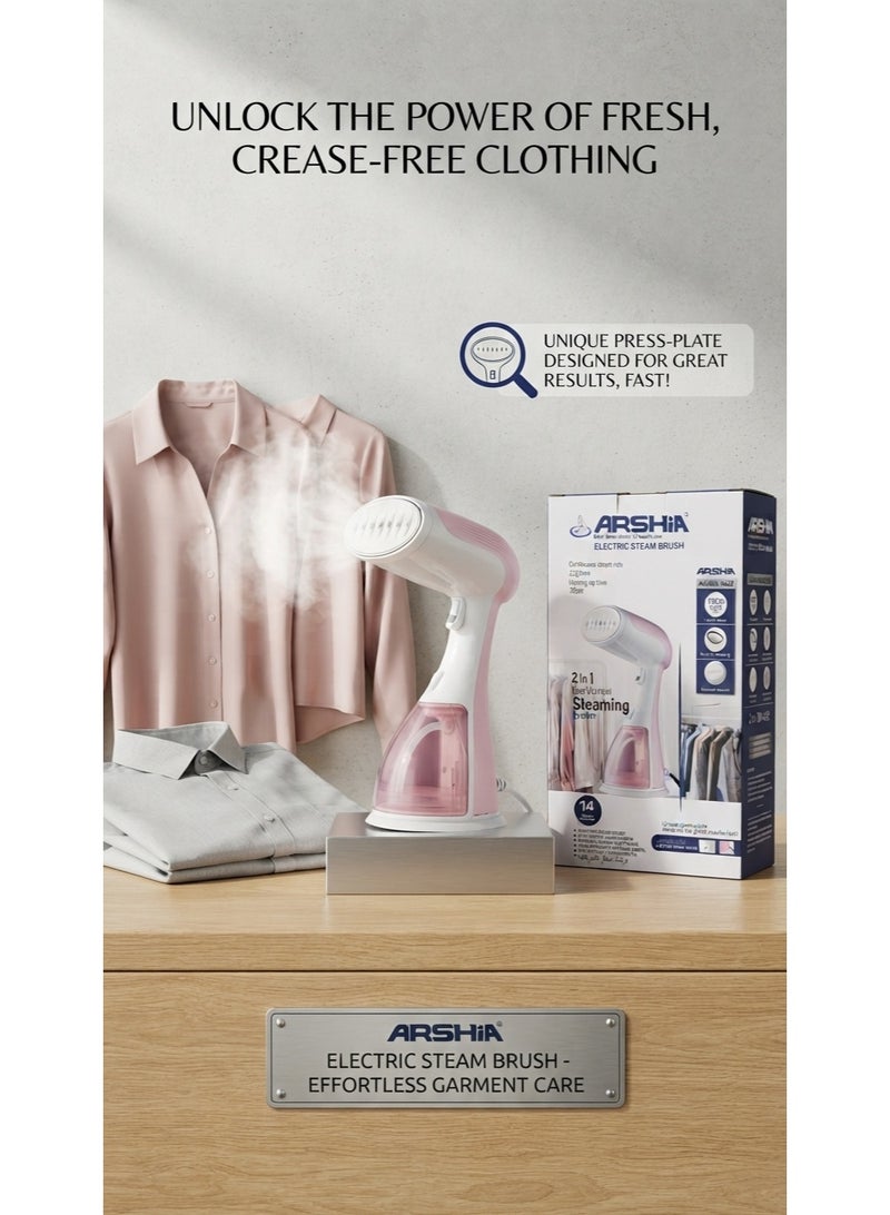 ARSHIA 2-in-1 Handheld Garment Steamer – 1600W – Model AS2006-9022 – For Removing Wrinkles - Image 2