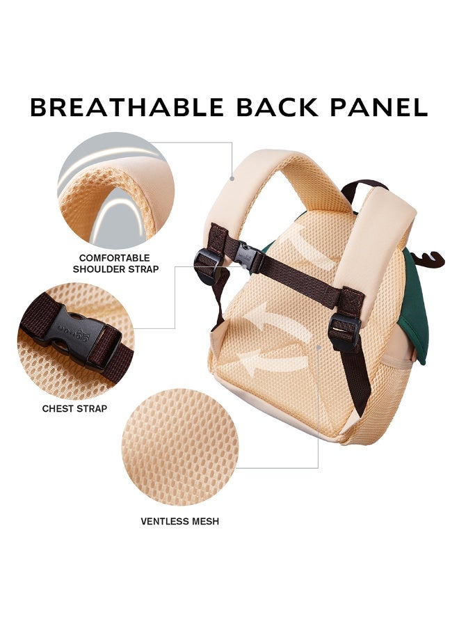 Nohoo حقيبة مدرسية/نشاط للأطفال من نوهوا 3D على شكل غزال لطيف 10" - أخضر - Image 4