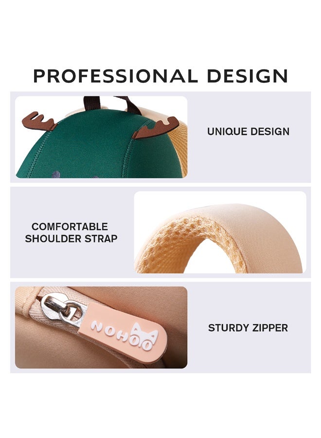 Nohoo حقيبة مدرسية/نشاط للأطفال من نوهوا 3D على شكل غزال لطيف 10" - أخضر - Image 2