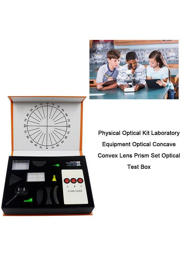 Physical Optical Kit Laboratory Equipment Optical Concave Convex Lens Prism Set Optical Test Box